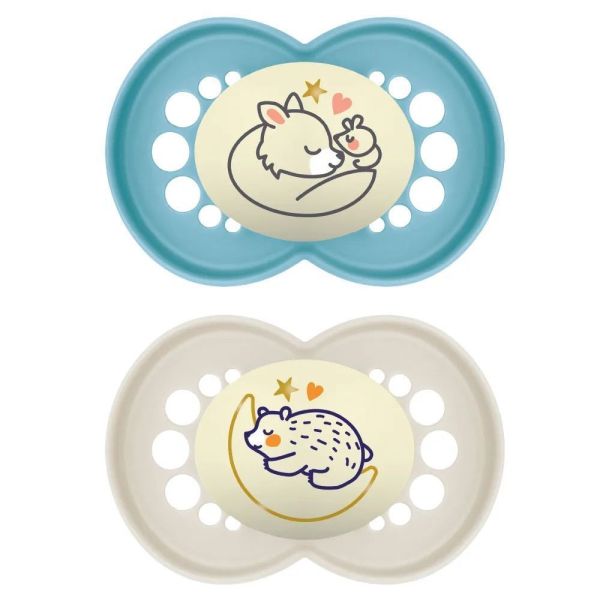 Mam - Sucettes Original Nuit 6mois+ renard et ours - 2 sucettes