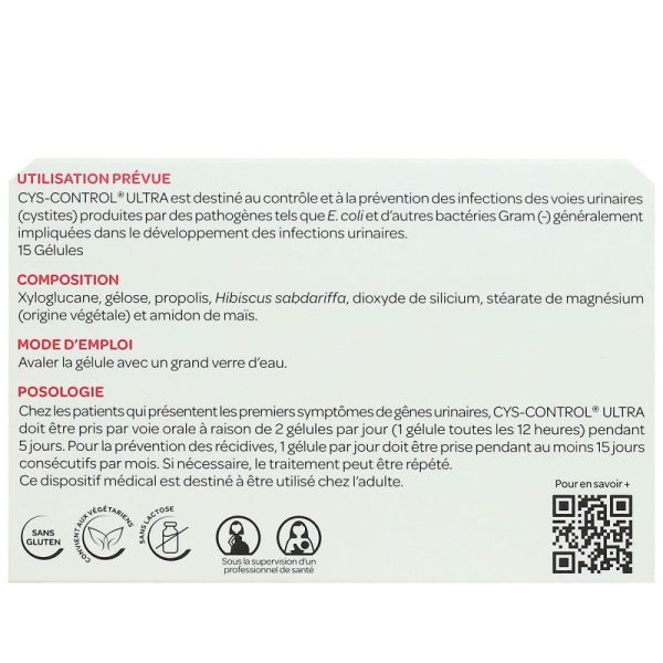 Arkopharma - Cys-Control Ultra Infections Urinaires Cystites - 15 Capsules