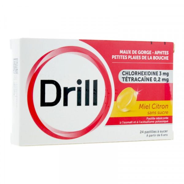 Drill - Miel citron sans sucre - 24 pastilles