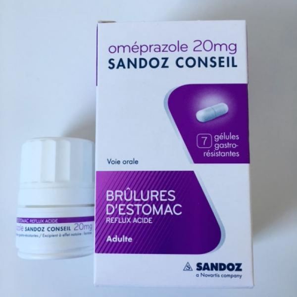 Oméprazole 20mg - brûlures d'estomac reflux acide - 7 gélules