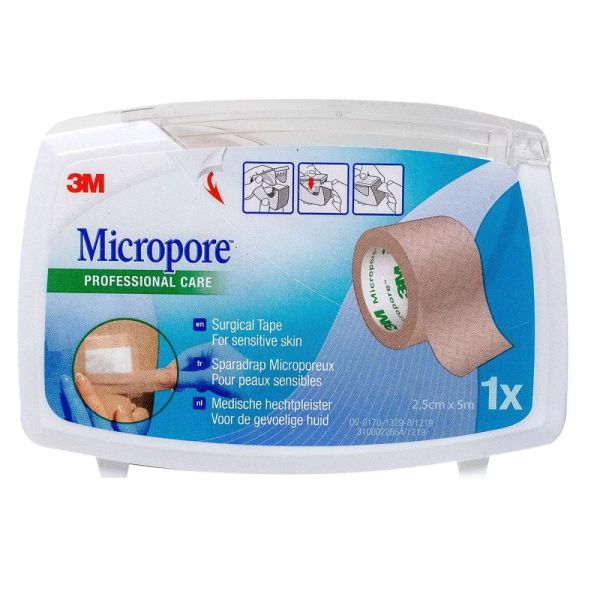 3M - Micropore sparadrap microporeux peaux sensibles - 2.5cmx5m