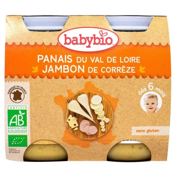 Babybio - Panais du Val de Loire, Jambon de Nouvelle-Aquitaine - dès 6 mois - 2x200g