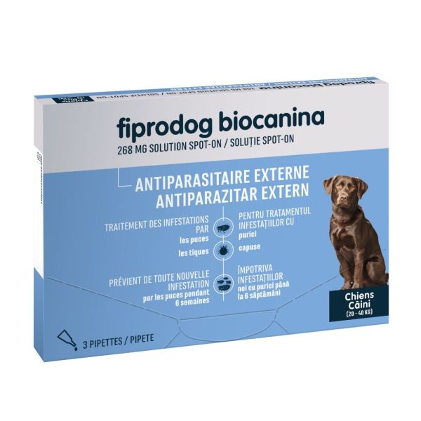 Biocanina - Fiprodog grand chien 20-40kg - 3 pipettes