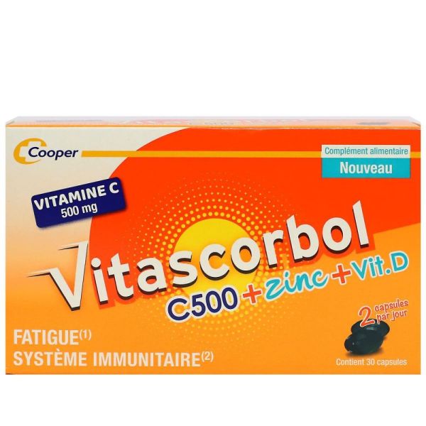 Cooper - Vitascorbol C500 + zinc + Vit.D - 30 capsules