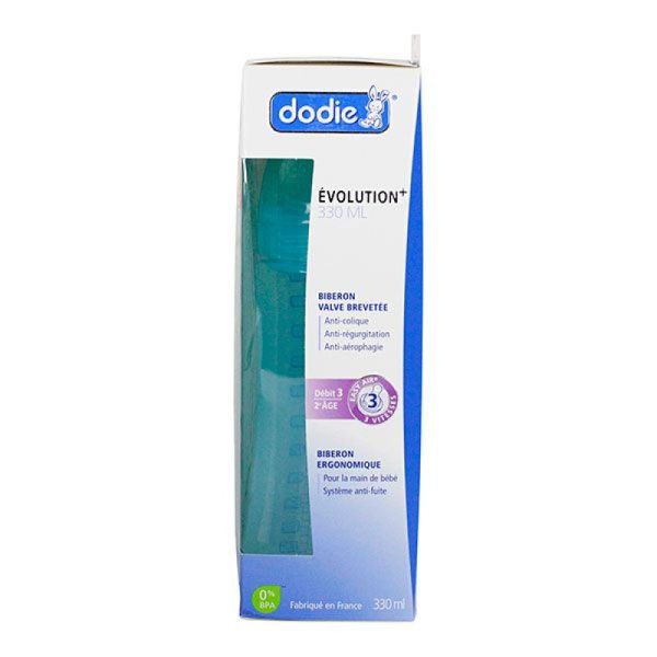 Dodie - Biberon anti colique à tétine ronde 6mois et plus débit 3 - 330ml