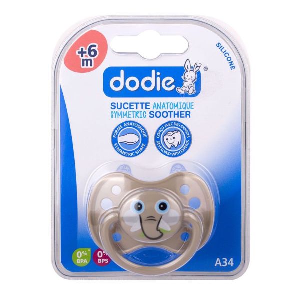 Dodie - Sucette anatomique symétrique silicone animaux 6-18 mois