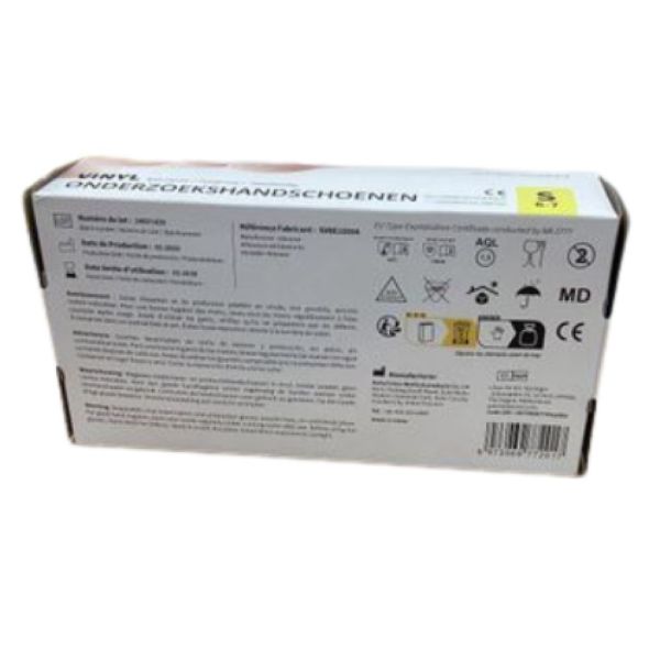 FM Médical - Gant d'examen - vinyle - taille S - 6-7.