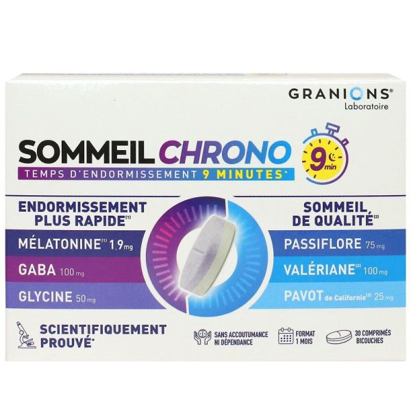 Granions - Sommeil chrono - 30 comprimés bicouches
