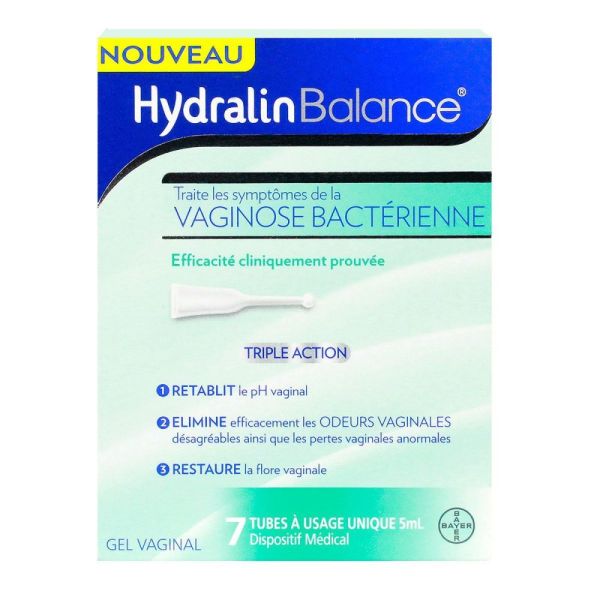 Hydralin Balance - Vaginose Bactérienne triple action - 7 tubes de gel vaginal