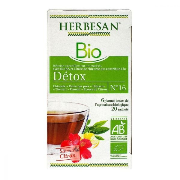 Herbesan - Infusion bio n°16 détox - 20 sachets