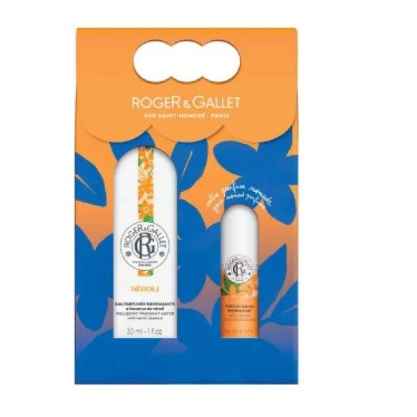 Roger & Gallet - COFFRET - Néroli Eau Parfumée Bienfaisante + Parfum Solide Bienfaisant - 30ml + 5g