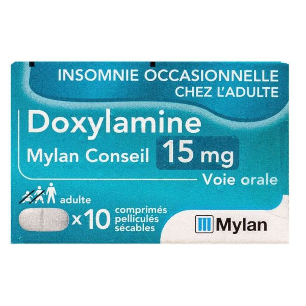 Viatris - Doxylamine 15 mg - 10 comprimés pelliculés sécables