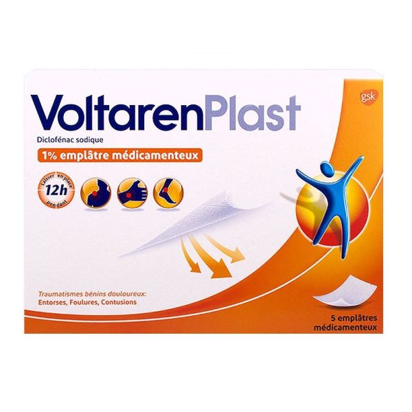 VoltarenPlast - 5 emplâtres médicamenteux