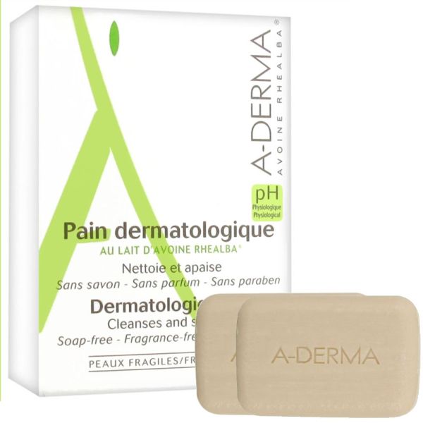 A-Derma - Pain dermatologique au lait d'avoine Rhealba - 2 x 100 g