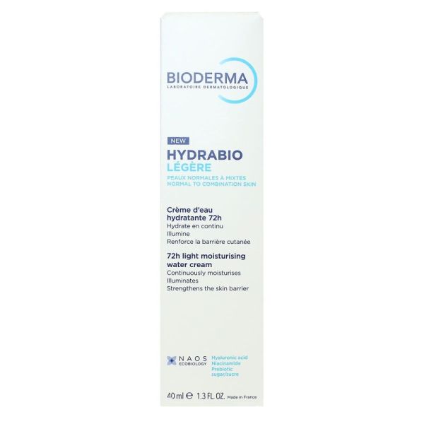 Bioderma - Hydrabio légère Crème d'eau hydratante 72H - 40ml