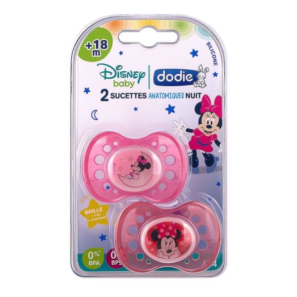 Dodie - Sucettes anatomiques nuit Disney - 2 sucettes