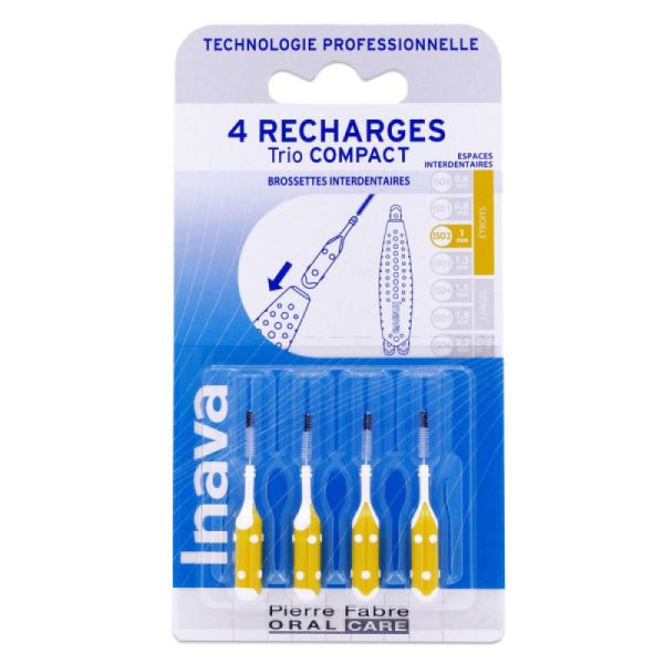 Inava - Recharges trio compact brossettes interdentaires - 4 recharges