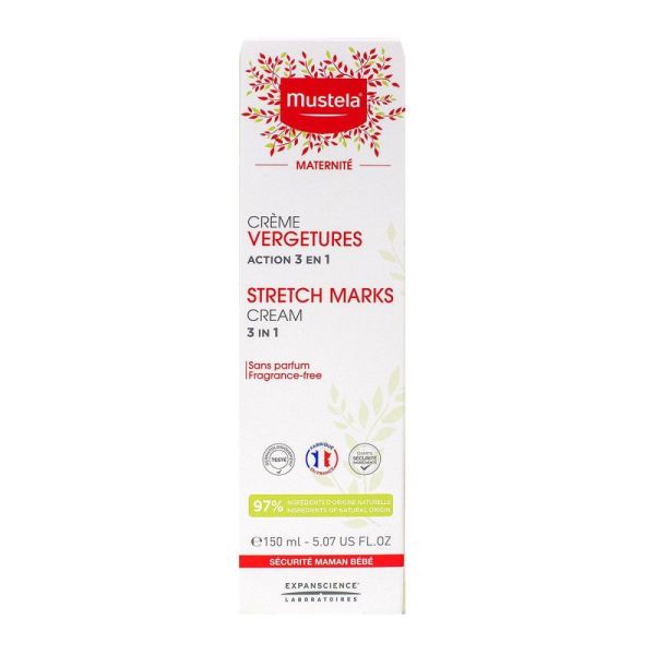 Mustela Maternité - Crème vergetures action 3 en 1 sans parfum - 150 ml