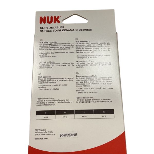 NUK - Slips Jetables Taille : XL (48-50) - 4 pièces