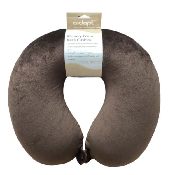 Aidapt - Coussin repose nuque marron en mousse à mémoire de forme - 1 unité