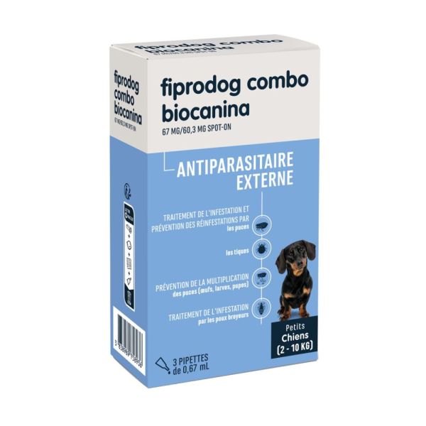 Biocanina - Fiprodog combo 2 - 10kg - 3 pipettes