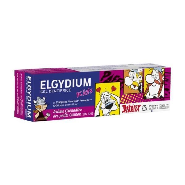 Elgydium - Gel dentifrice kids arôme grenadine 3/6ans - 50mL