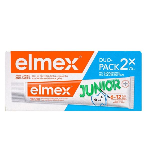 Elmex - Dentifrice au fluorure d'amines olafluor Junior 6-12 ans