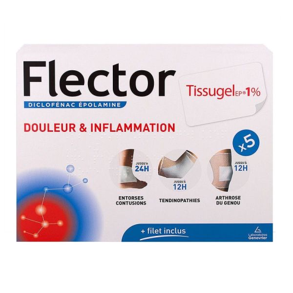 Flector Tissugel - 5 emplâtres médicamenteux