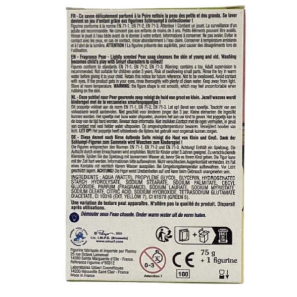Le comptoir du bain - Savon pain parfum poire + 1 figurine les Schtroumpfs