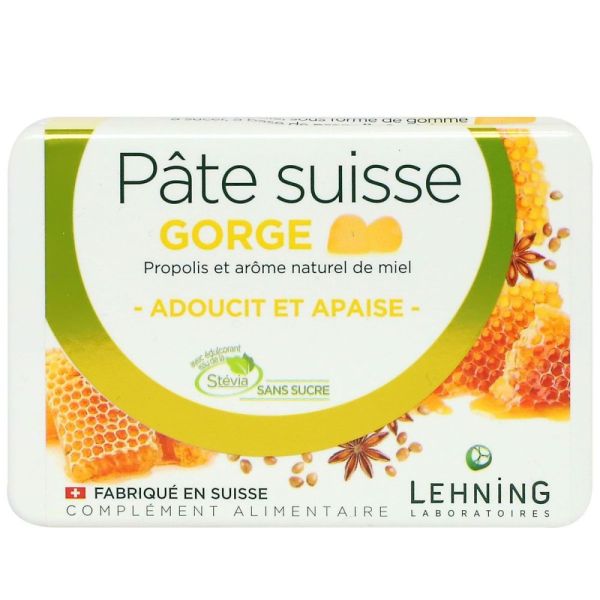 Pâte Suisse - Propolis & Miel Sans Sucre - 40 Gommes