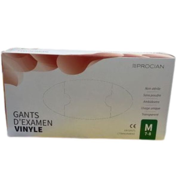 FM Médical - Gant d'examen vinyle - taille M - 7-8