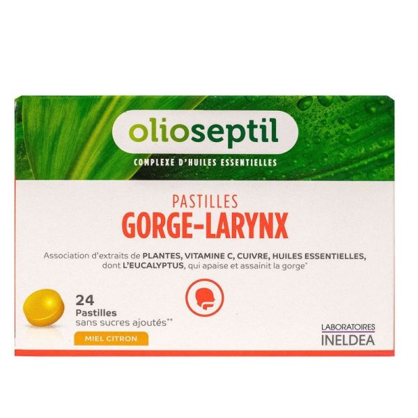 Olioseptil - pastilles Gorge larynx - 24 pastilles Miel Citron