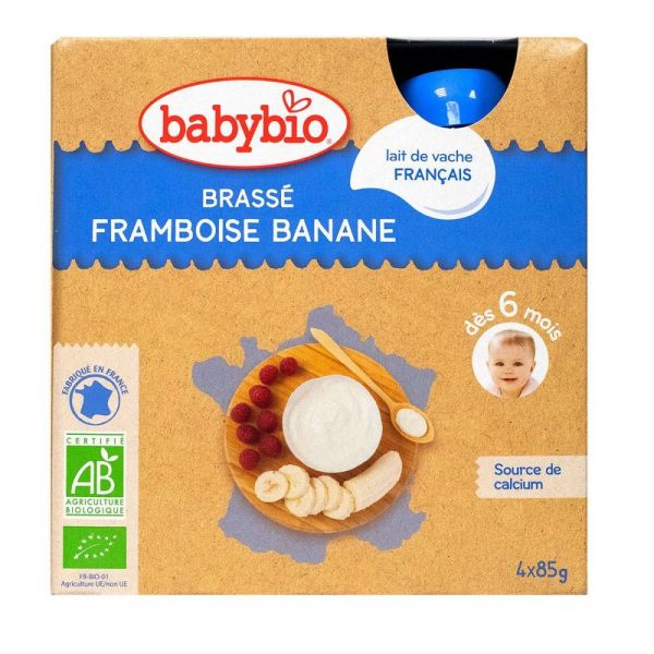 Babybio - Brassé framboise banane - dès 6 mois - 4 x 85 g
