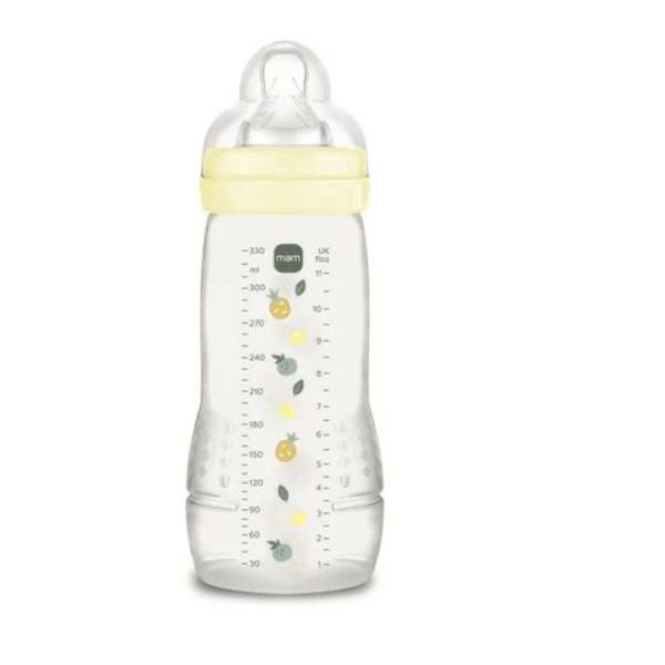 MAM - Biberon easy active - coloré tétine débit très rapide - 330 ml
