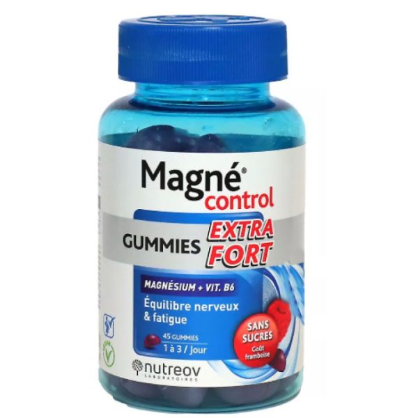 Nutreov - MagnéControl Extra Fort - 45 gummies framboise sans sucres