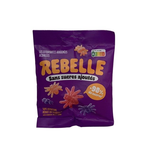 Rebelle - Les effrayantes araignées acidulées - bonbons sans sucres ajoutés - 50g