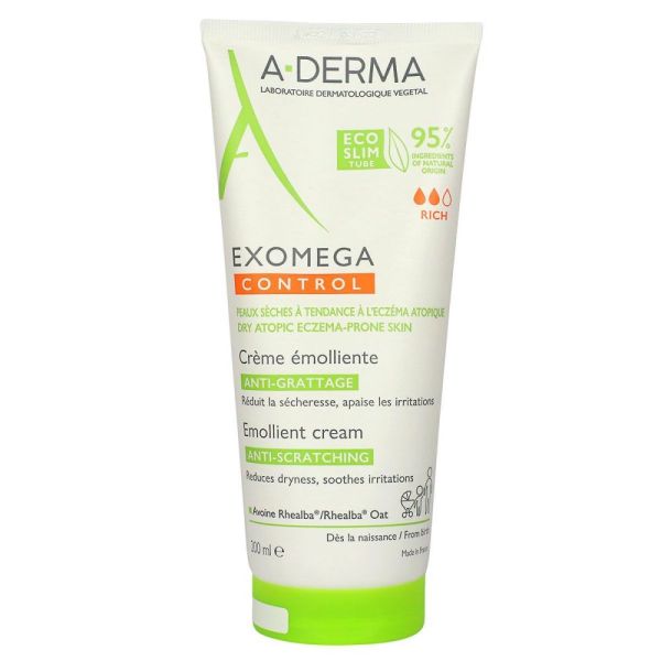 Aderma - Exomega control Crème émolliente anti-démangeaisons - 200 ml.