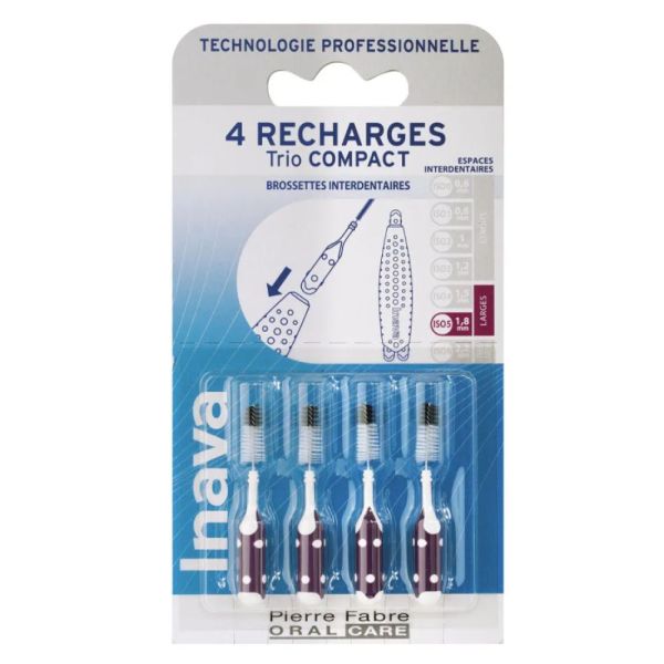 Inava - Recharges Brossettes interdentaires Larges 1.8mm - 4 recharges