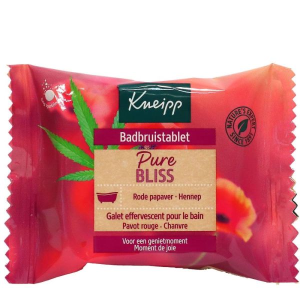 Kneipp - Galet effervescent bulle de plaisir - coquelicot et chanvre - 80g