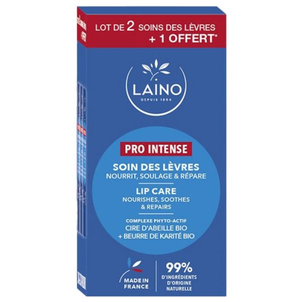 Laino - Pro Intense Soin des Lèvres - Lot de 3 x 4 g dont 1 Offert
