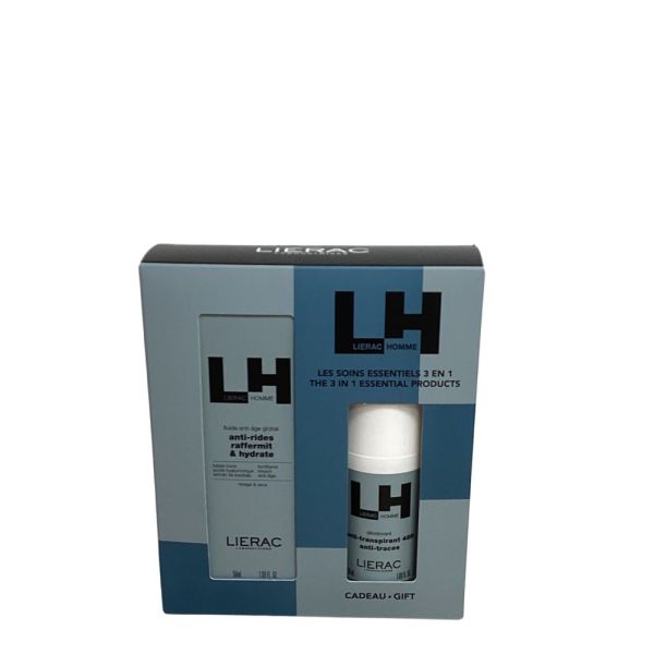 Lierac - Les soins essentiels 3 en 1 - 1 fluide anti-âge global homme 50mL + 1 déodorant 50mL offert