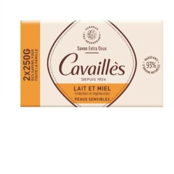 Rogé Cavaillès - Savon surgras extra-doux lait et miel - 2 x 250g