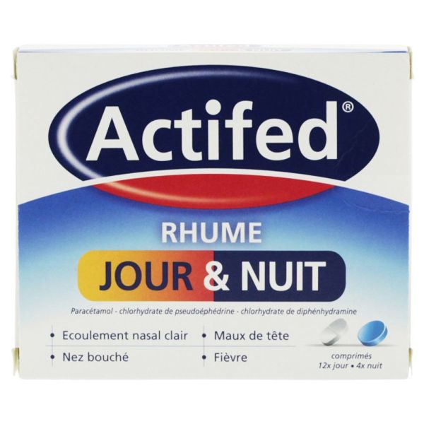 Actifed Rhume Jour et Nuit - 16 comprimés