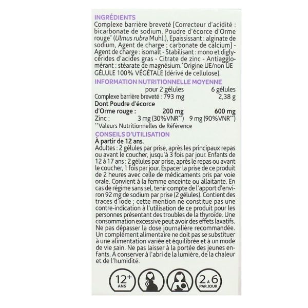 Arkopharma - Orme rouge et zinc acidité gastrique - 40 gélules