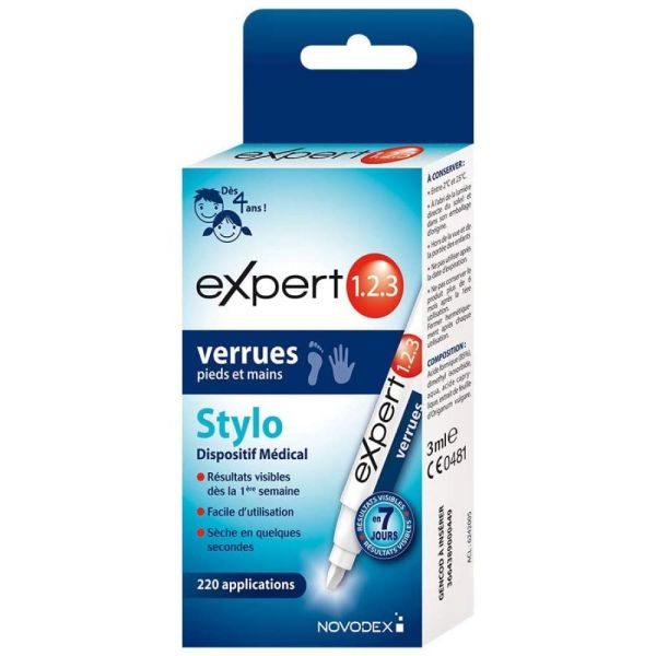 Expert 1.2.3 - Verrues pieds et mains - 1 stylo