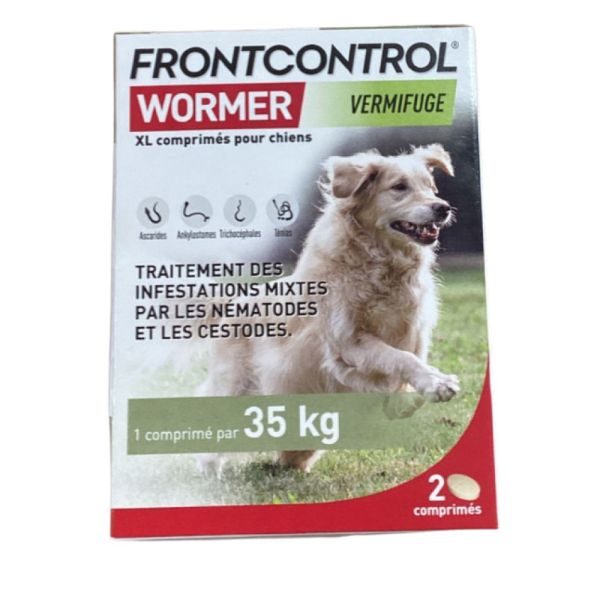 FrontControl - Wormer Vermifuge Chiens - 1 Comprimé par 35kg 2 Unités