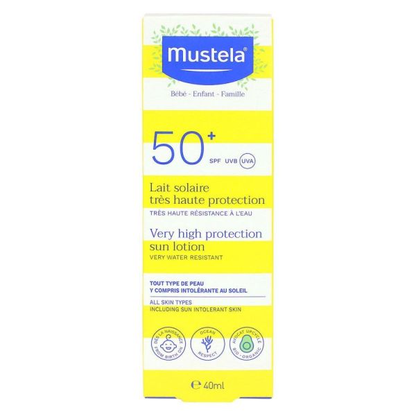 Mustela - Lait solaire très haute protection SPF50+ - 40ml