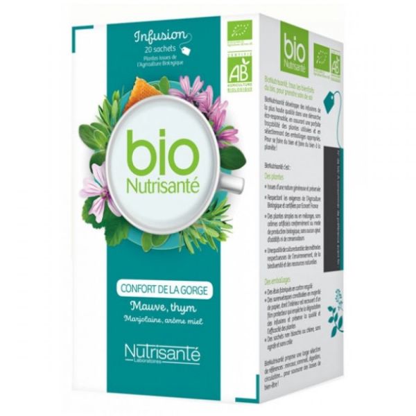 Nutrisanté - Infusion Bio Confort de la gorge - 20 sachets