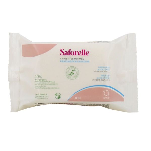 Saforelle - Lingettes intimes - 10 lingettes