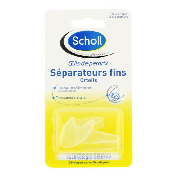 Scholl - Séparateurs fins orteils - 2 grands + 1 petit